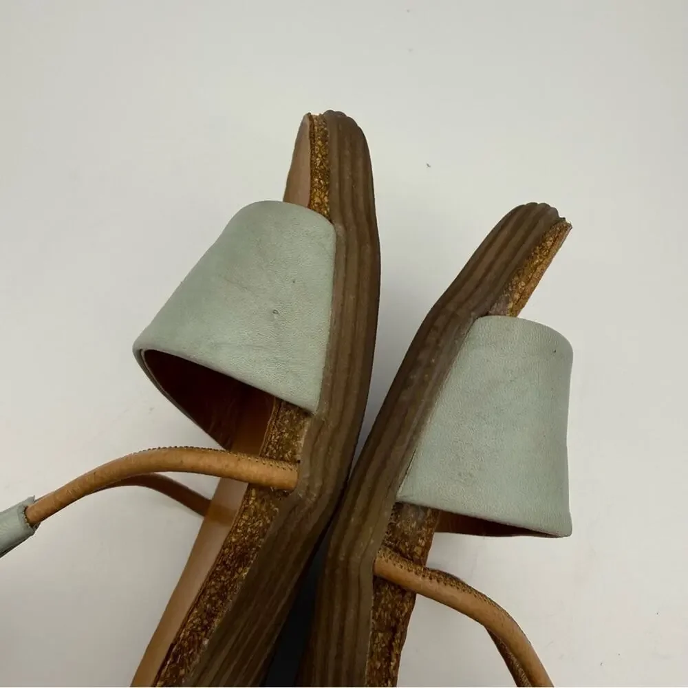 Miz Mooz Medina T Strap Leather Sandal Aquamarine Blue EU 37 US 6.5-7 - Picture 7 of 15